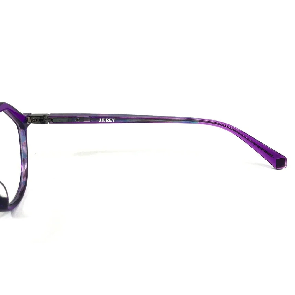 J. F. Rey Eyeglasses Frames JF1519 7022 Shiny Purple Round Full Rim 50-16-143